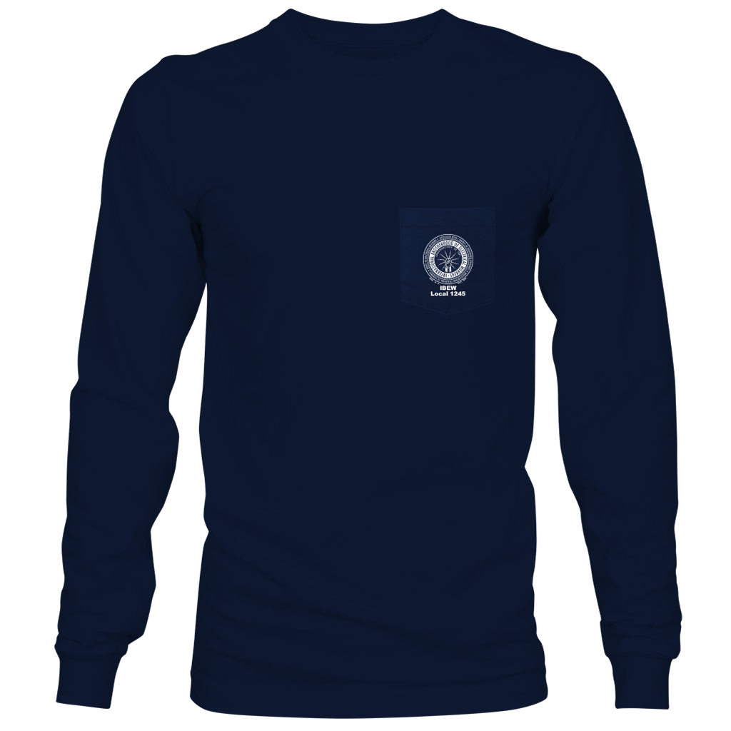 Navy Long Sleeve Pocket T-Shirt